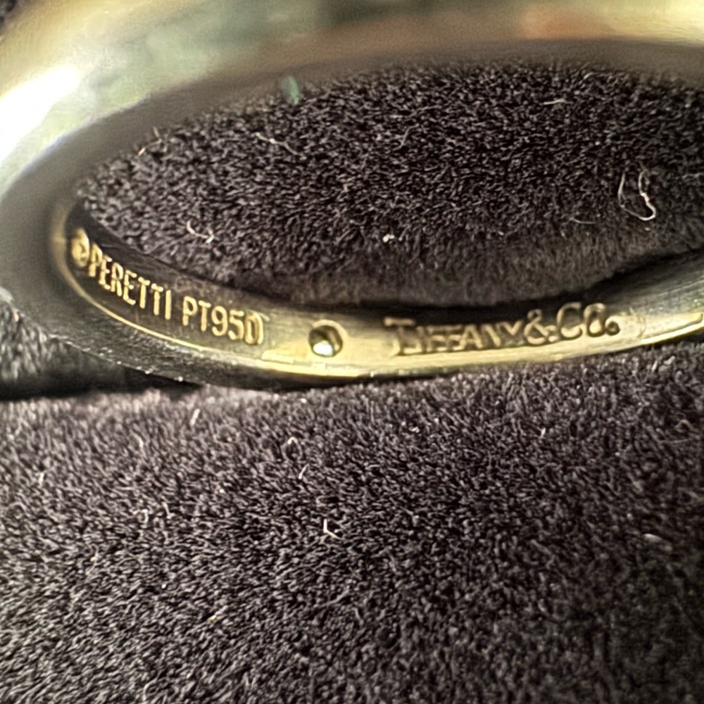 100% Auth Tiffany & Co  Elsa Peretti PT950 Platinum Diamond Band Ring （Size 5） - Picture 5 of 8